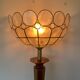 ▪️Lampe Vintage Le Dauphin Céramique Bordeau Et Or Et Abat Jour Nacre Art Deco