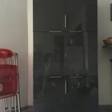 High sideboard with gray lacquered doors