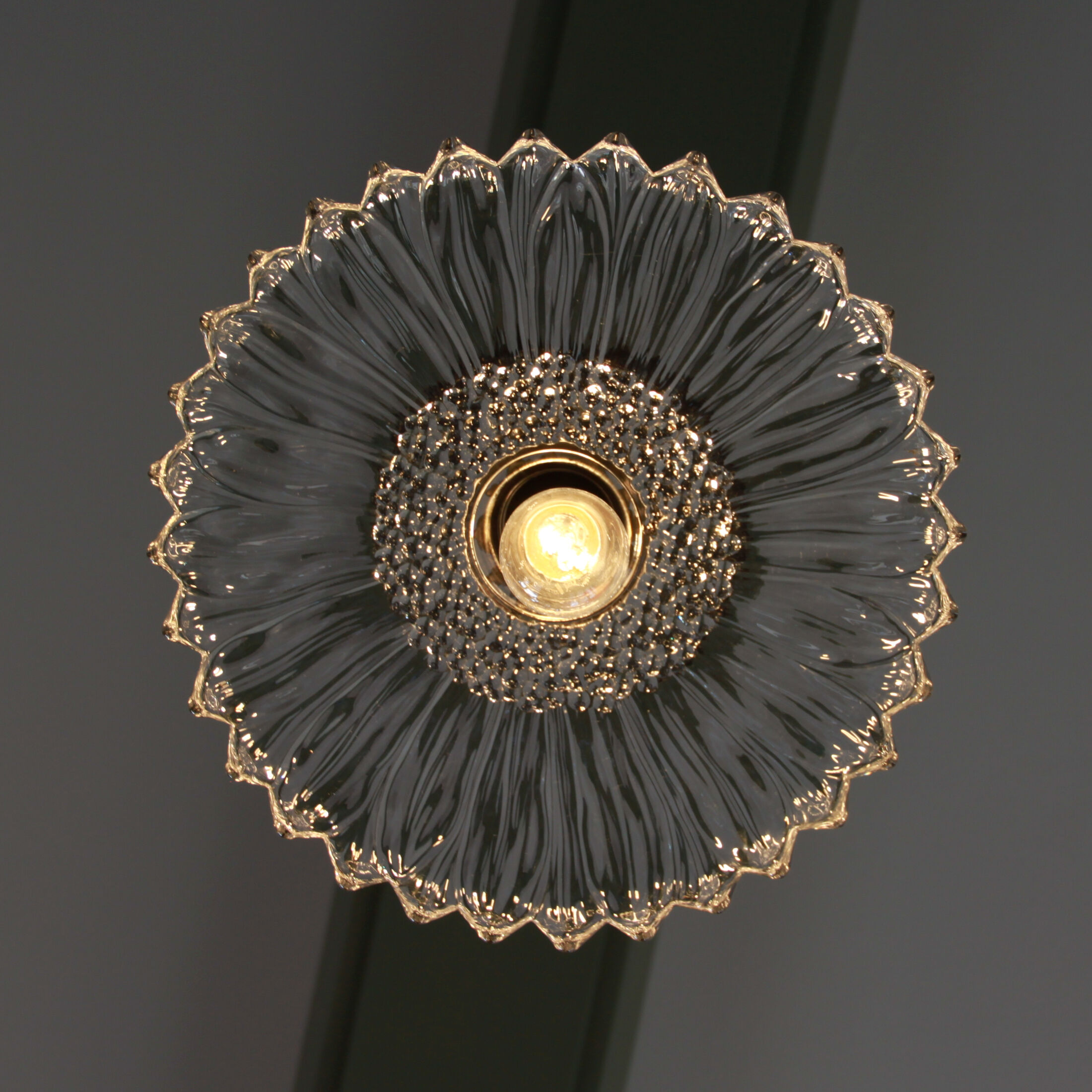 Ceiling lamp suspension crystal and bronze lamp luminaire glass flower
