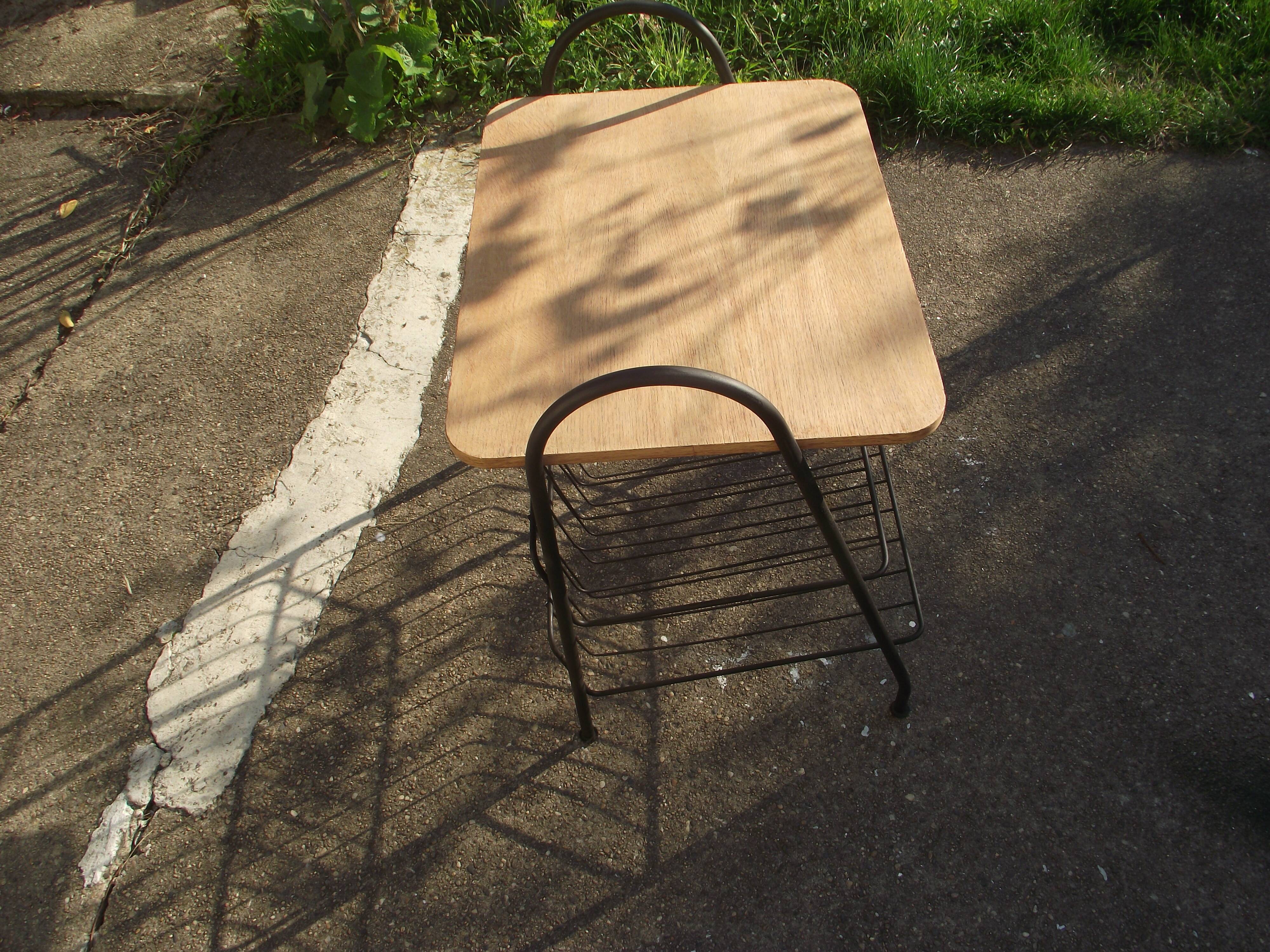 60s side table metal and wood
