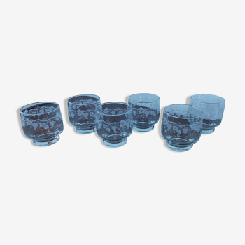 Lot de 6 verres eau en cristal, décor de raisin et sarment de vigne Luminarc