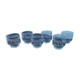 Set of 6 glasses crystal water, grape decoration and vine shoot Luminarc