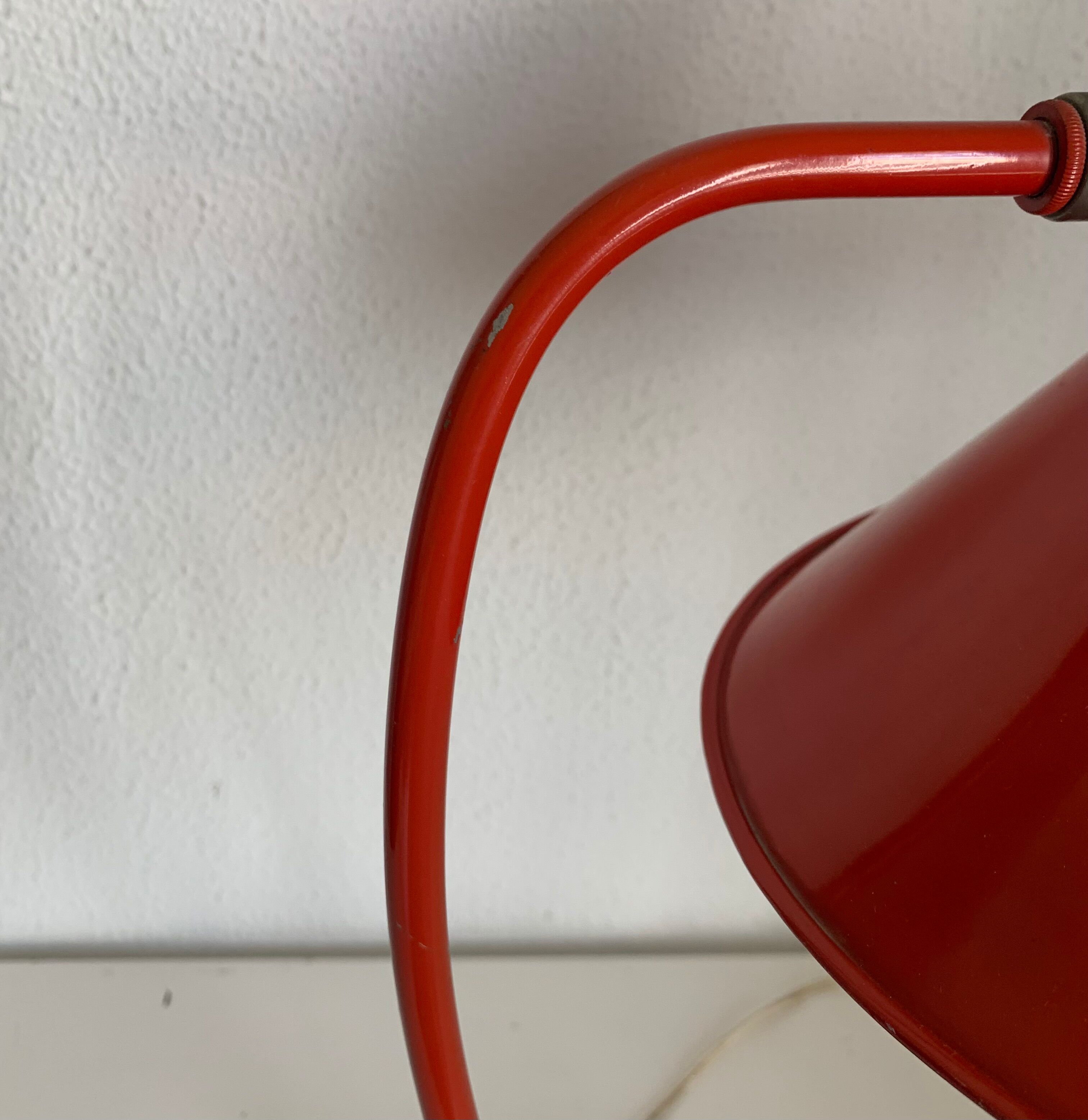 Vintage lamp 1960 desk diabolo red cardinal - 45 cm
