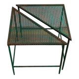 Triangular coffee table in perforated metal Mathieu Mategot