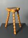 Midcentury brutalist artisanal wood turned handmade tripod stool, ca 1960s