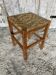 Antique Carved Wood Stool + Vintage Straw Seat #E100