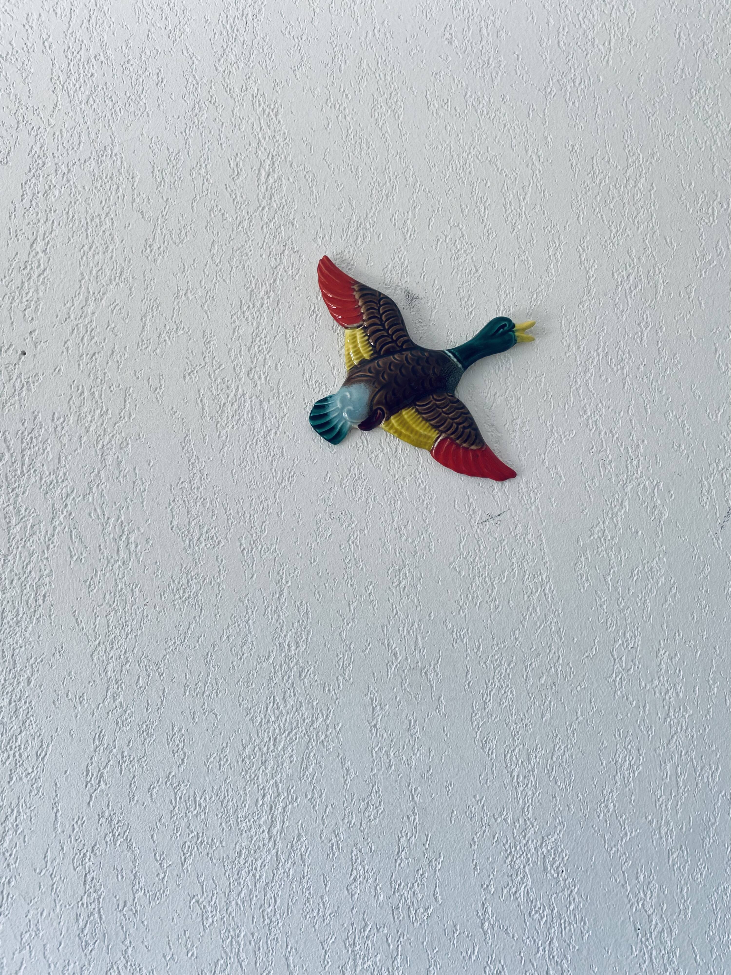 Decorative wall bird in ceramic Vallauris