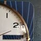 Square silent vintage wall pendulum clock "Romatic golden blue"