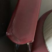 Pair of red chairs in 80s skai