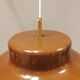 Large chocolate brown industrial-style hanging lamp, in lightweight metal.