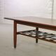 Topform Dutch Design Rosewood Coffee Table with Leather Magazine Holder 60s