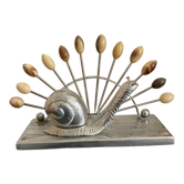 Service  de pique à escargots art déco en metal