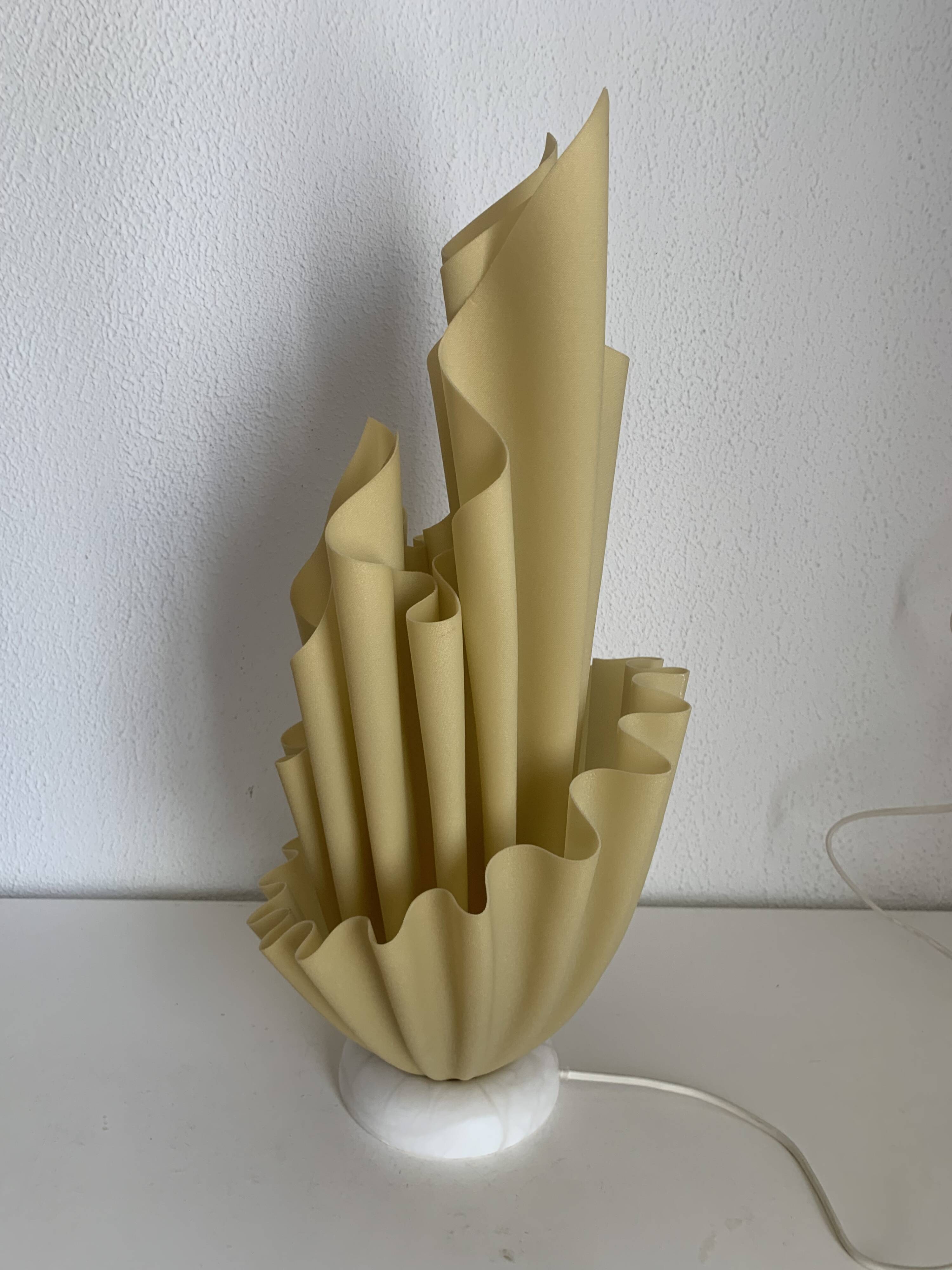 Vintage 1970 Georgia Jacob Corolle lamp, yellow flave - 51 cm
