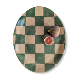 Oval stoneware dish