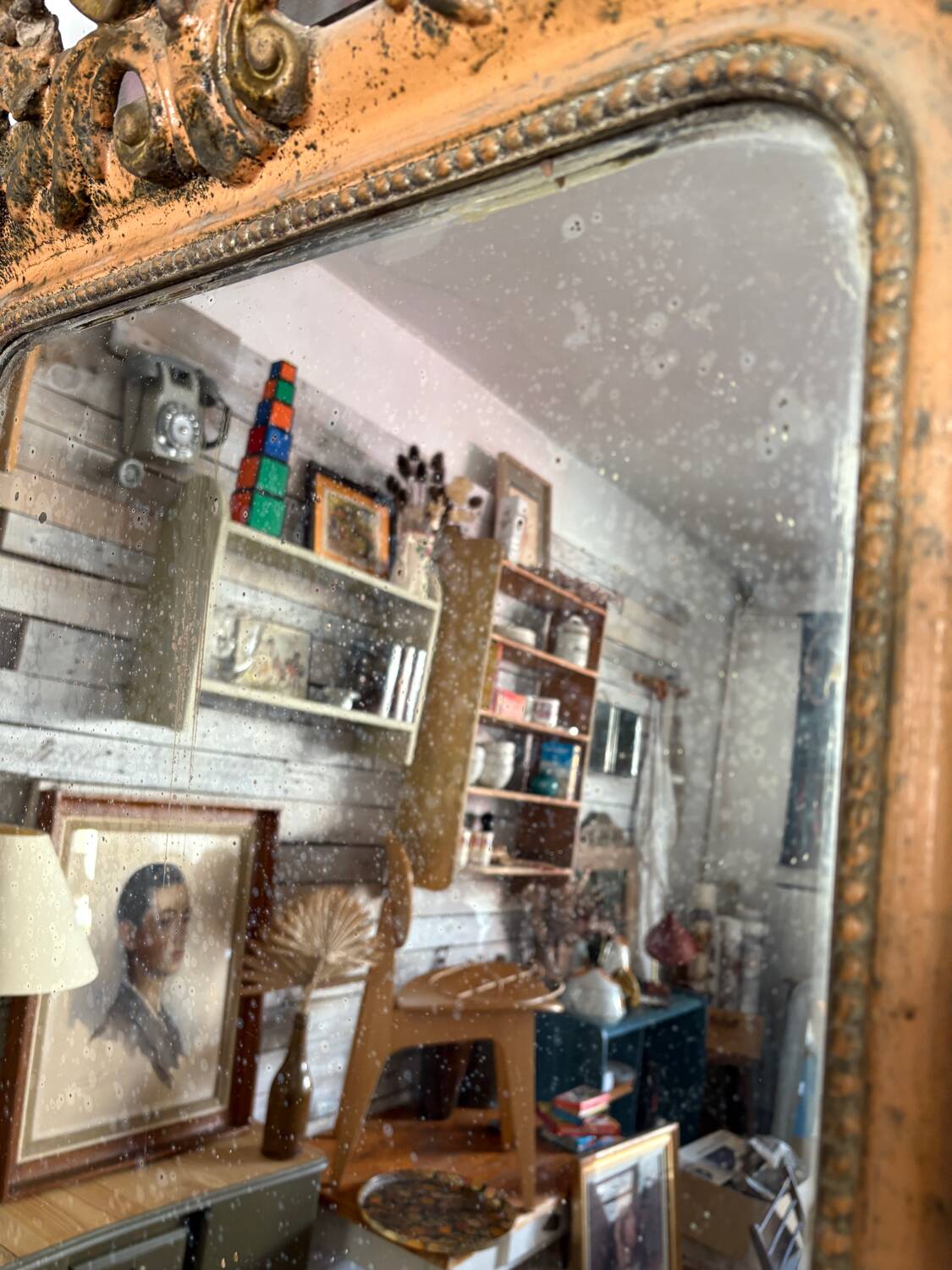 Large antique mirror