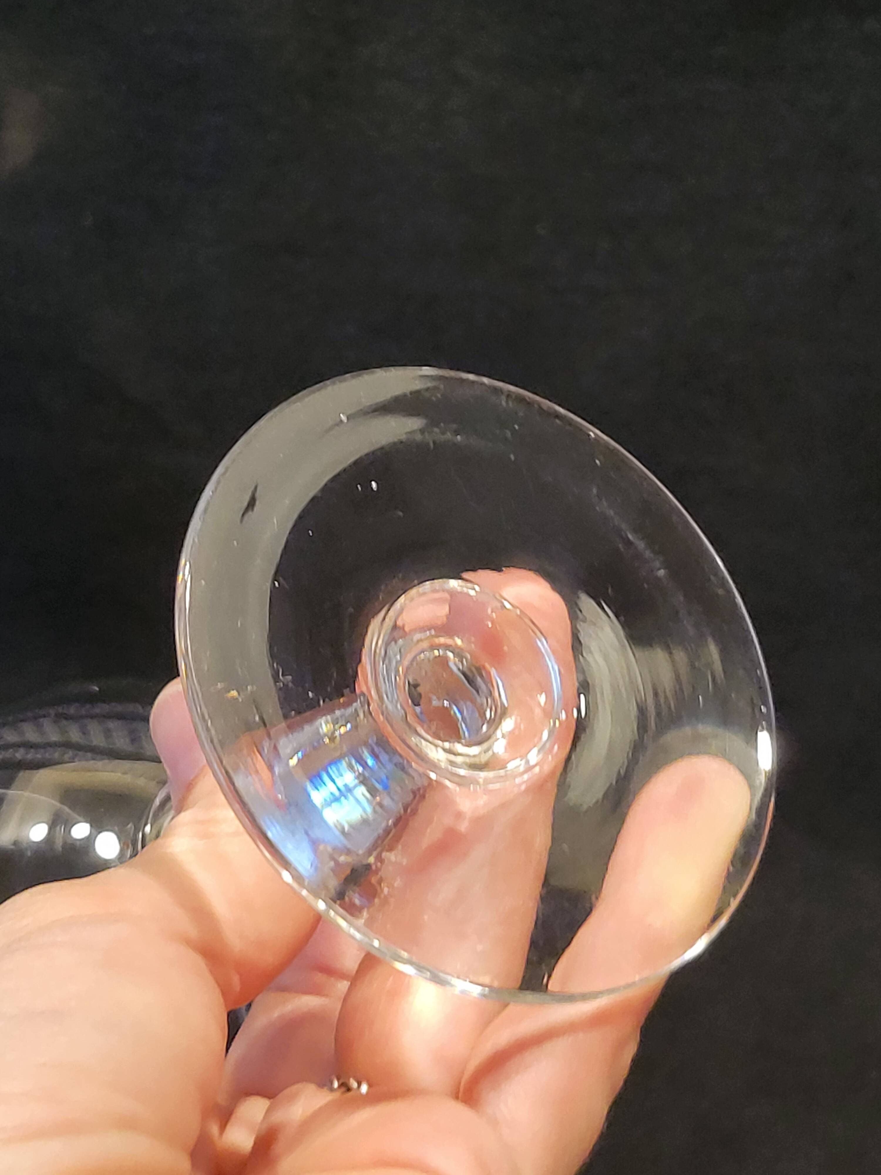 2 Baccarat crystal water glasses, balloon shape model engraving 1423