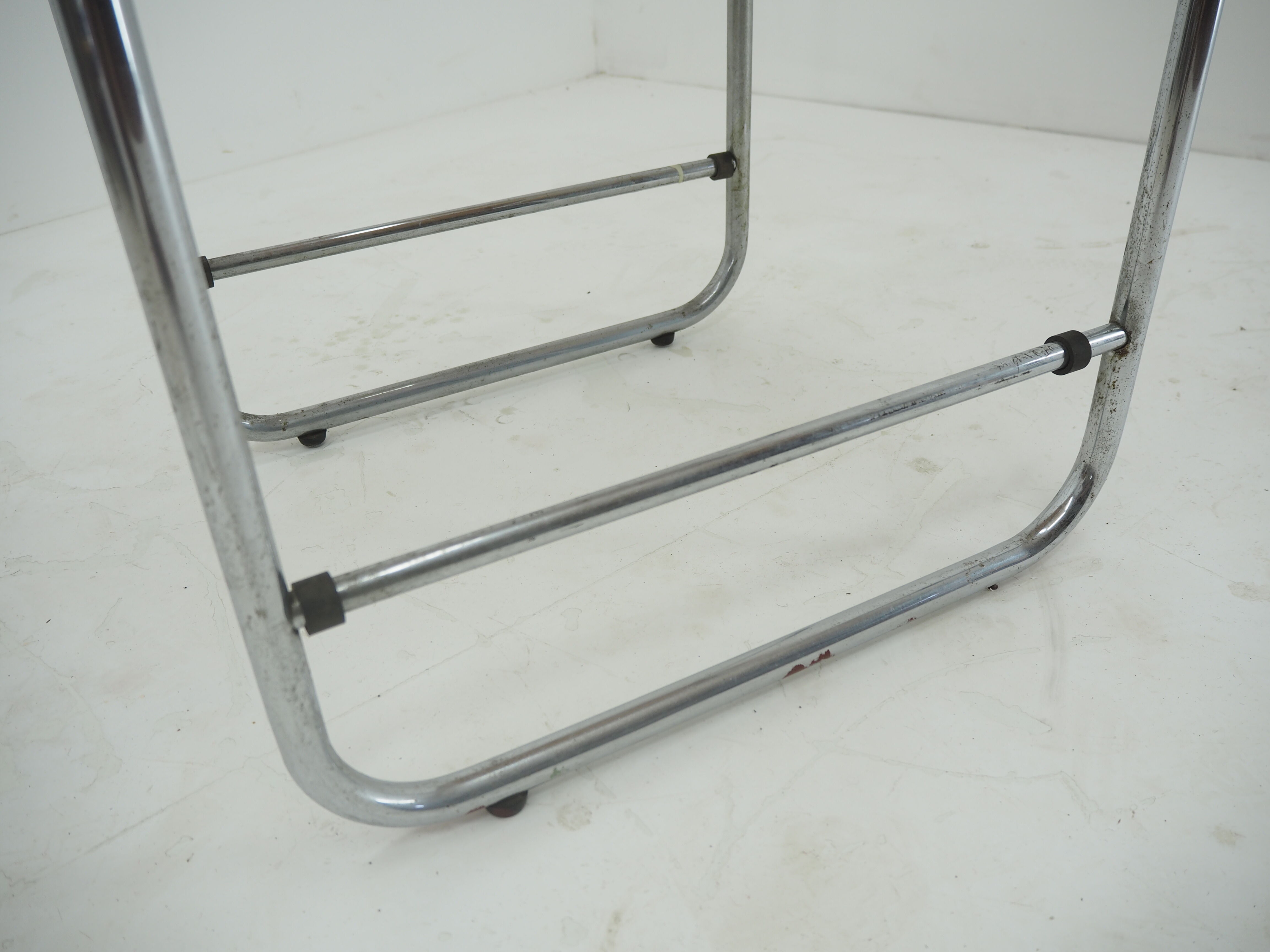 midcentury chrome side table, 1960s