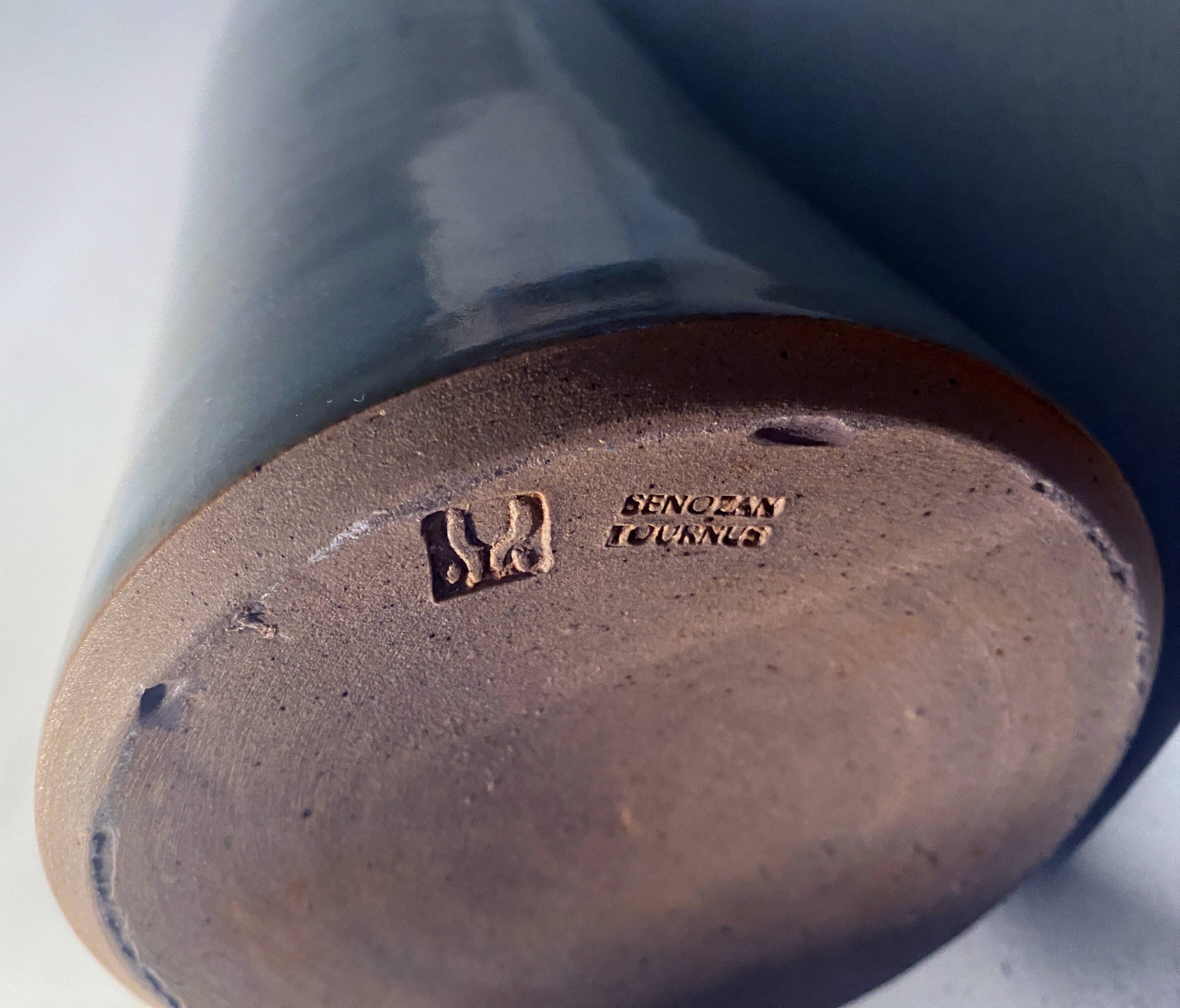 Vase scroll Senozan Tournus stamped ceramic Art