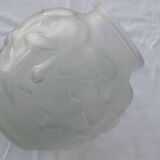 Ball vase with relief flower decoration, frosted glass