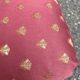 2 low footstools in burgundy fabric and solid wood