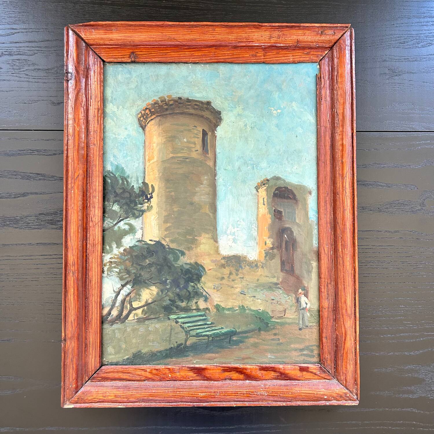 Old painting of the park walker