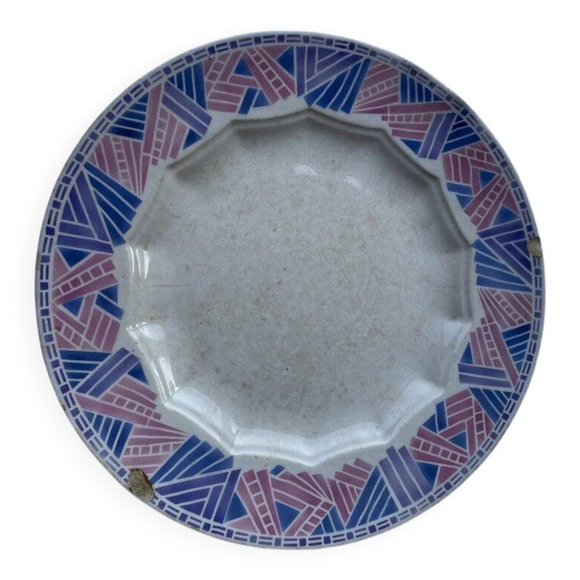 HBCM Dolly 1930 blue/pink pie or serving dish