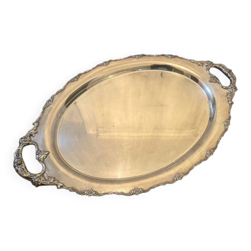 Large silver-plated metal tray from the 1900s.