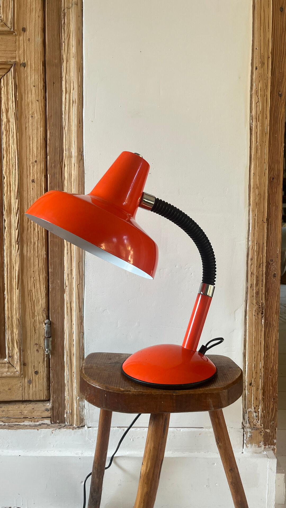 Vintage orange metal lamp