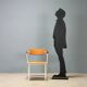 Vintage chair in enamelled metal and wood, Italian design, 1960s.