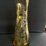 Beer pitcher (can) in engraved ambrino blown glass