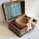 Ensemble de 2 paniers en rotin et corde vintage