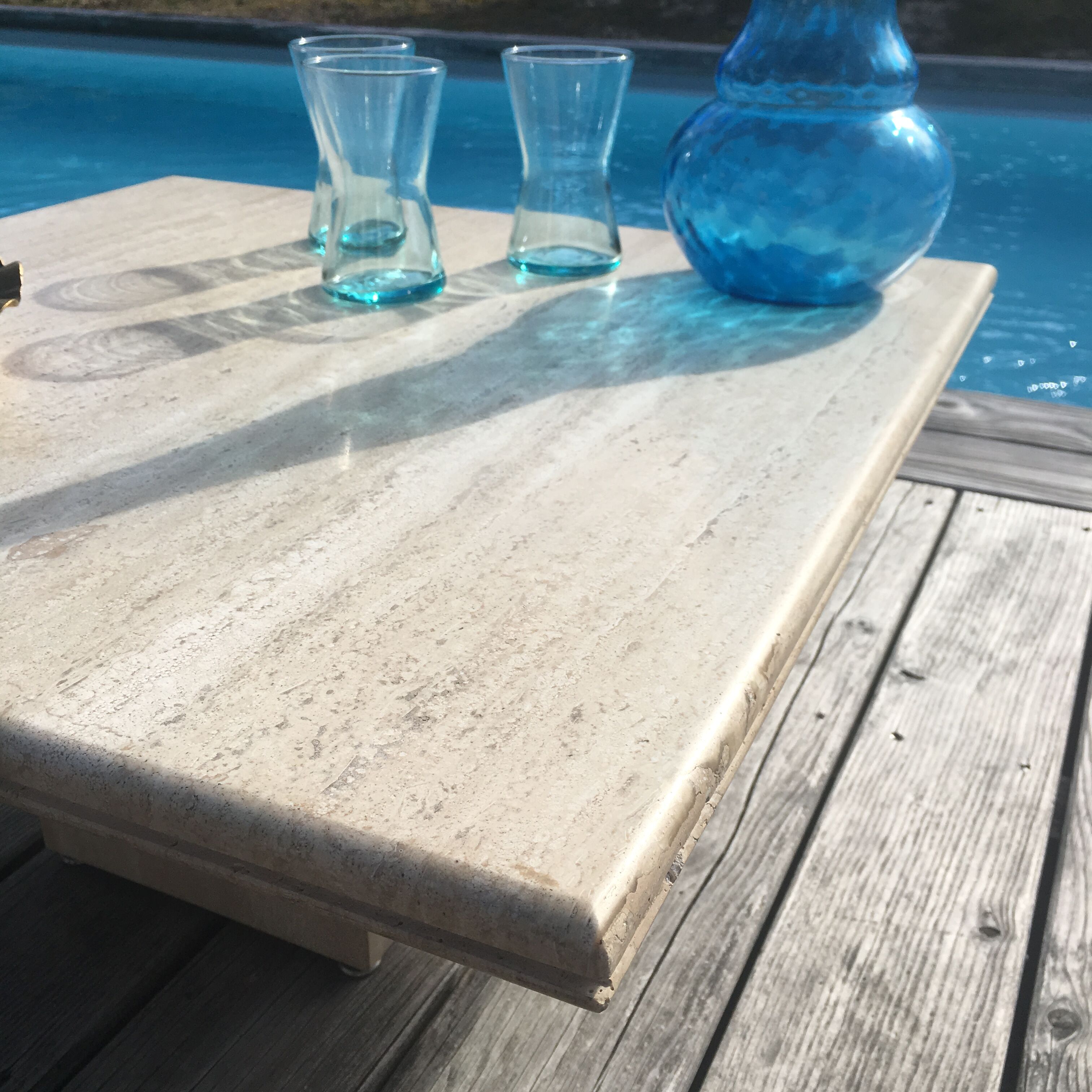 Vintage travertine coffee table