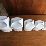 Suite of 5 old porcelain spice pots