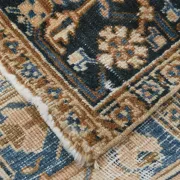 Navy Blue & Peach Oriental Persian Rug, Oriental Pattern Living Room Decor