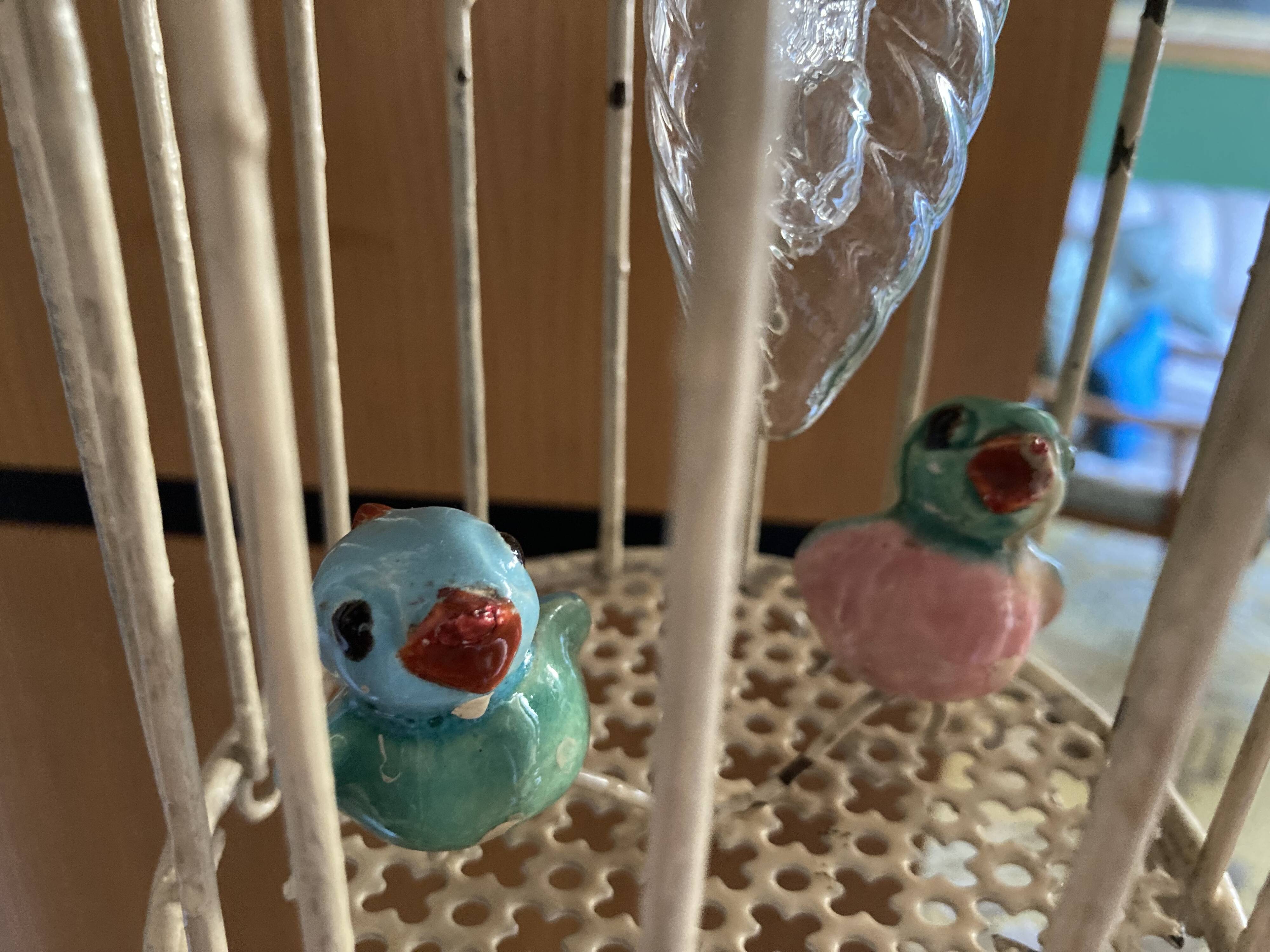 Bird cage lamp in vintage ceramics 50 years