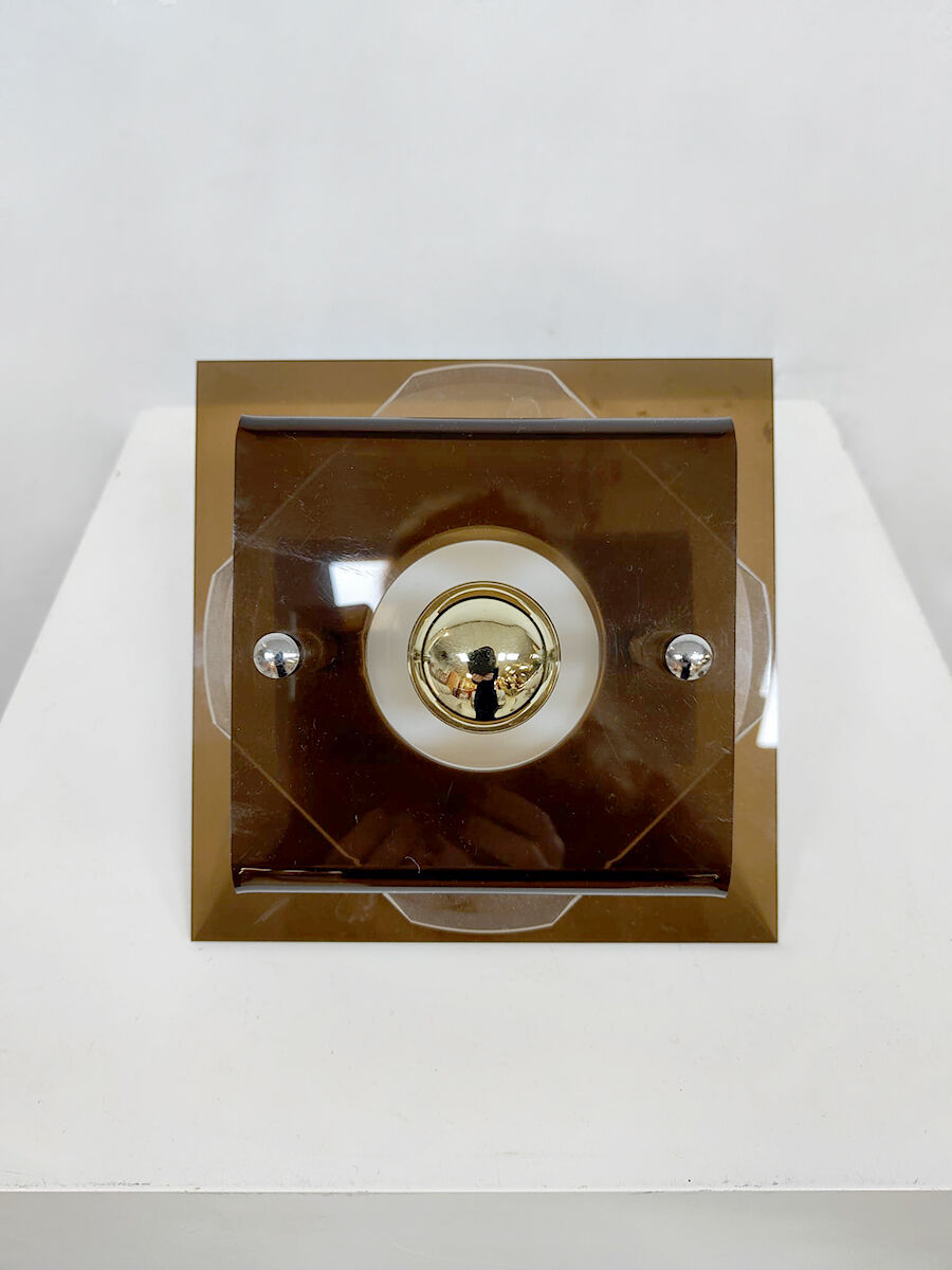 Set of 2 vintage wall lights in acrylic plexiglas Herda space era