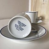 Set of 3 Jammet Seignolles coffee cups and bowls in Limoges model ROYAN