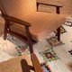Vintage Scandinavian armchair "Theodor" in terracotta boucle.