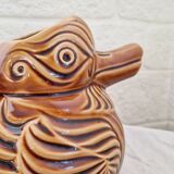 Pichet canard en barbotine Sarreguemines vintage