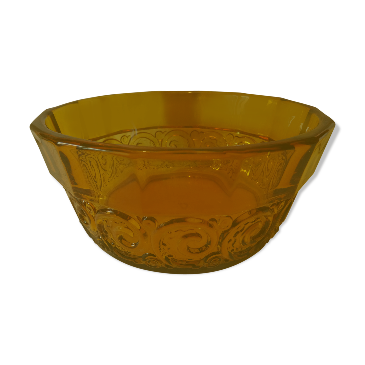 Art deco amber glass bowl