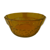 Art deco amber glass bowl