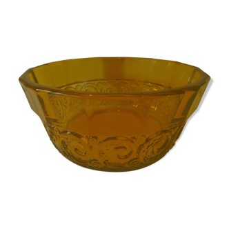 Art deco amber glass bowl
