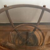 Rattan and glass table