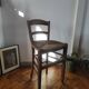 Vintage wooden and straw bar stool — Brutalist Style / Perrian
