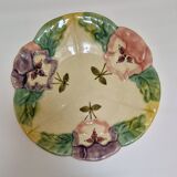 5 plates in hand-painted “faience d’art” slip