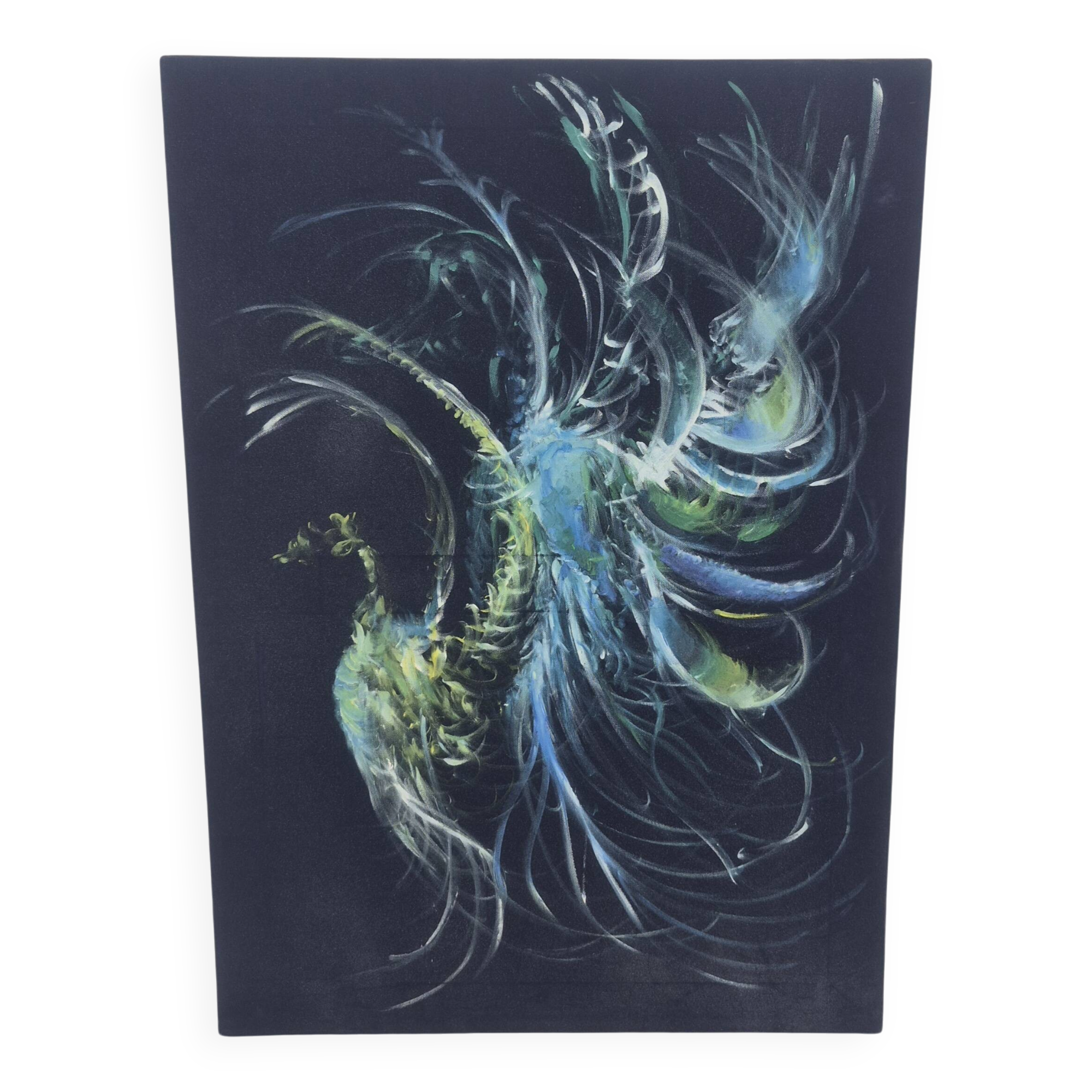 Painting on canvas depicting a phoenix, 1987
