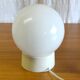 Table lamp white glass globe – 60s/70s