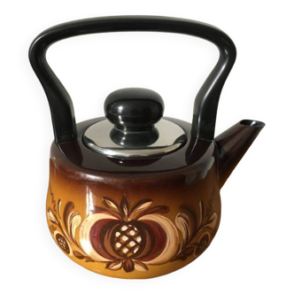 Enameled kettle with vintage stylized patterns. German brand ASTA