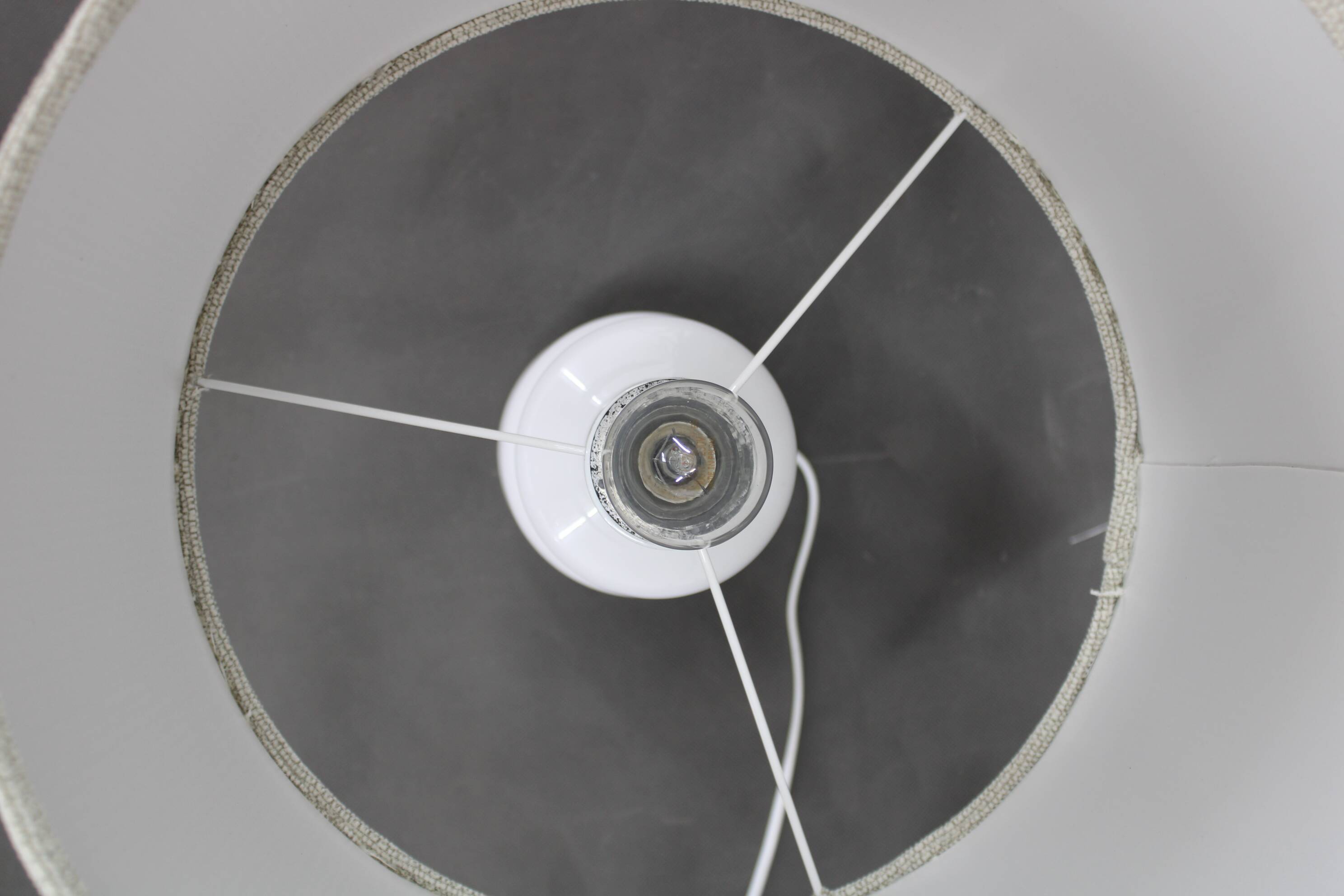 1970s Ceramic Table Lamp with New Fabric Shade, Italy