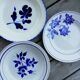 Trio of hollow dishes blue tones